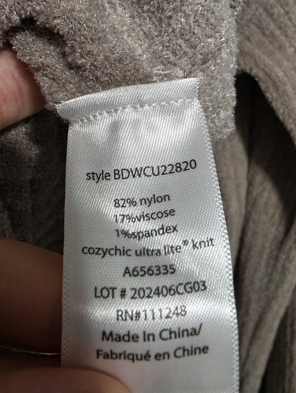 BAREFOOT DREAMS CozyChic Ultra Lite Sweater Womens Medium Taupe Colorblock Soft - Picture 8 of 9